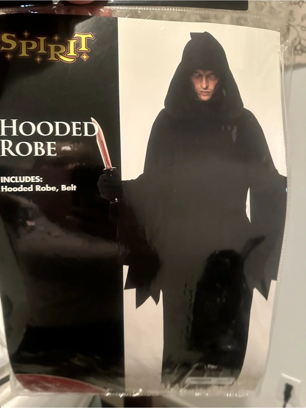 Spirit Black Hooded Robe Costume adults